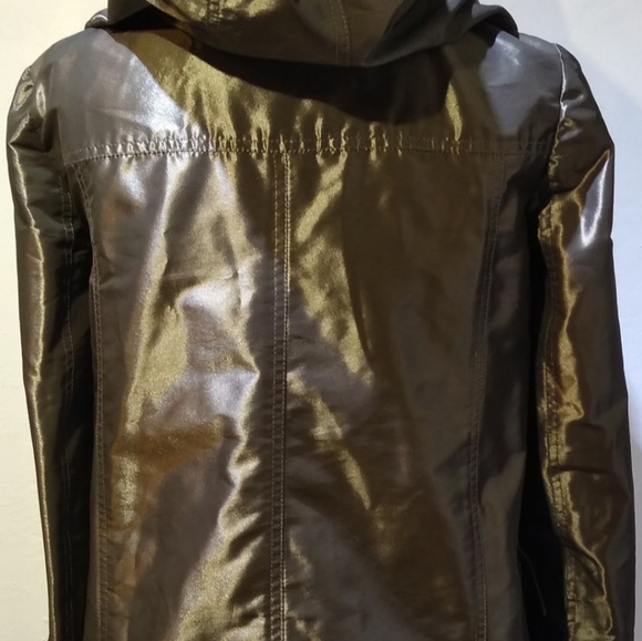 BURBERRY PROSRUM Size 6 Metallic Hooded Coat - Picture 4 of 16